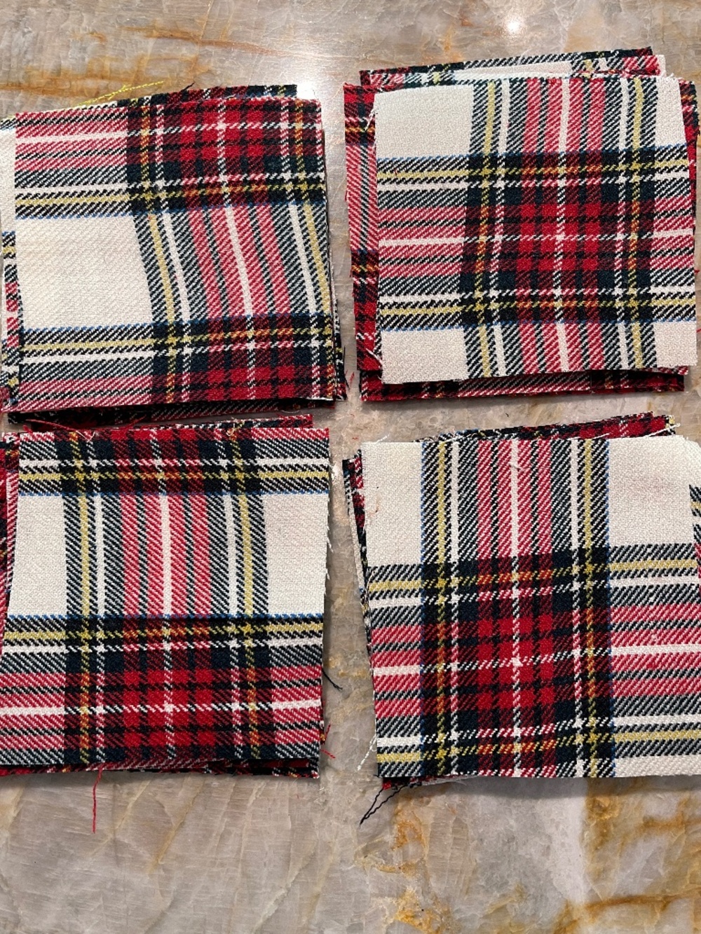 4" Inch Quilt Squares 190 count Plaid